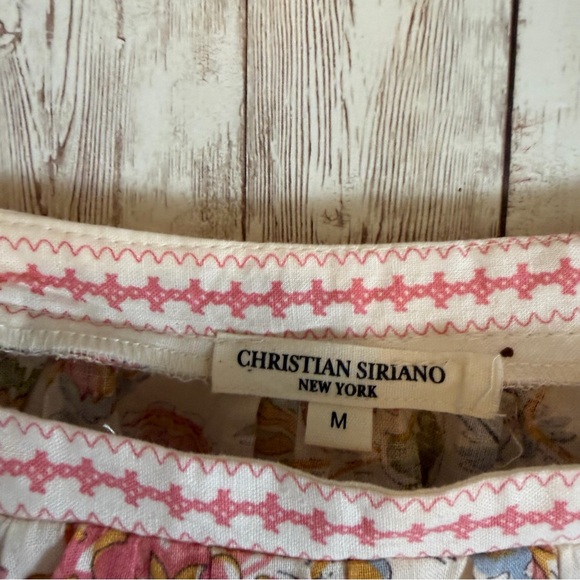 Christian Siriano New York Cropped Puff Sleeve Crochet Linen-Blend Blouse - Picture 4 of 7